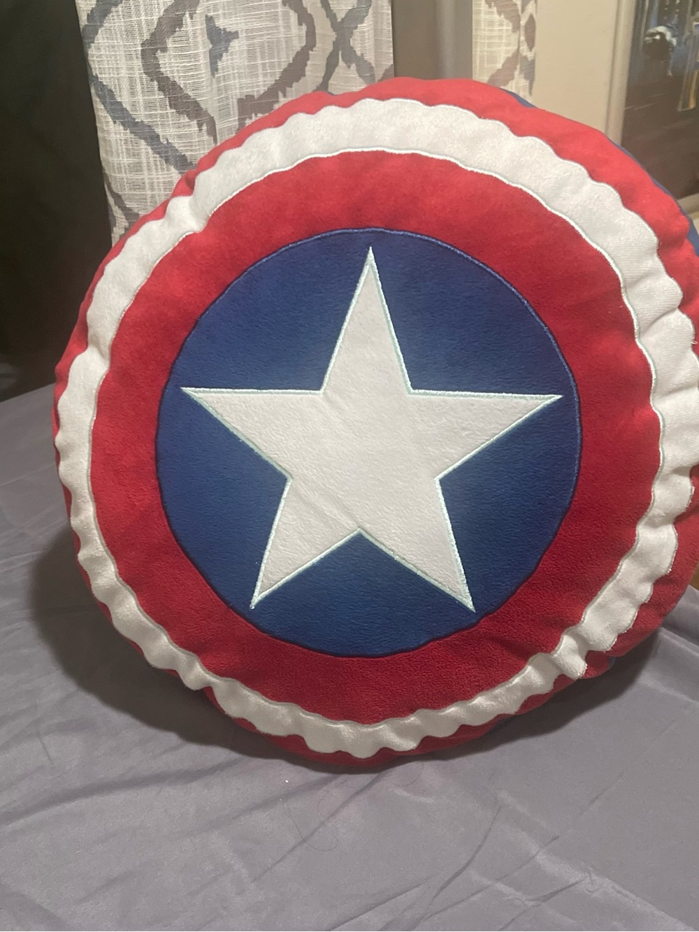 Marvel Captain America Shield Round Pillow - Red, White, Blue